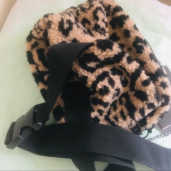 New Lazy Oaf Leopard Fleece Bum Bag - Picture 4 of 5